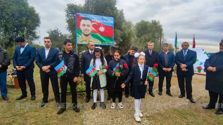 Sabirabadda şəhid bulağının açılışı olub