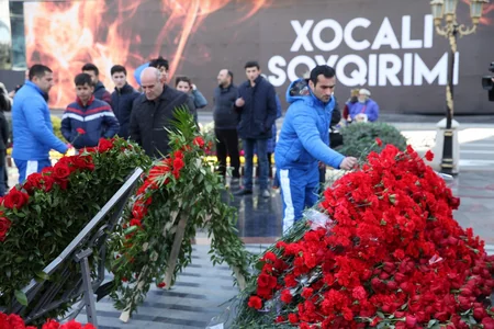 Azərbaycan ağır atletika yığmasının üzvləri Xocalı soyqırımı qurbanlarını yad edib