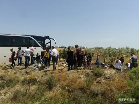 Baku-Tbilisi passenger bus collided with Kamaz , about 30 passengers injured - PHOTO
