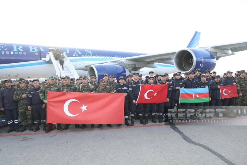 Türkiyədəki Azərbaycan xilasedicilərinin son qrupu Vətənə qayıdıb