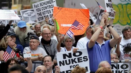 Thousands protest in New York against nuclear deal with Iran