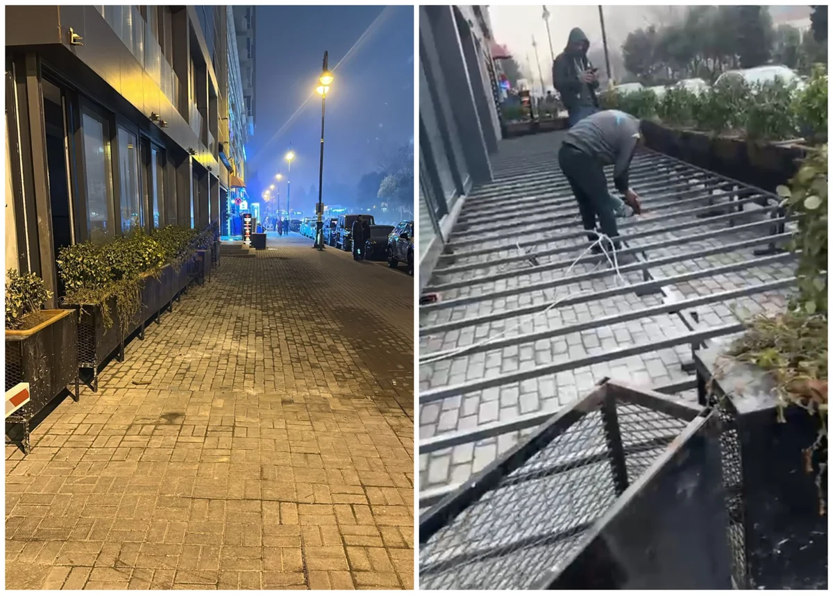 Bakıda səkidə metal konstruksiyadan özbaşına artırma işlərinin qarşısı alınıb