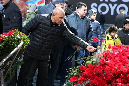 Azərbaycan Cüdo Federasiyasının kollektivi Xocalı abidəsini ziyarət edib - FOTO