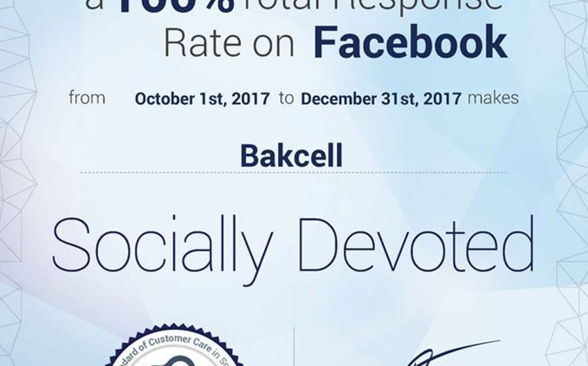 Bakcell növbəti dəfə “Socially Devoted” sertifikatına layiq görülüb