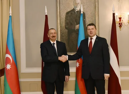 Official welcome ceremony was held for President Ilham Aliyev in Riga