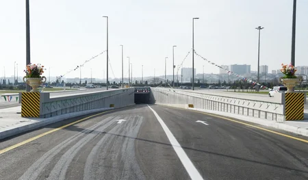 Prezident Bakı Olimpiya Stadionundan Heydər Əliyev prospektinə keçidin və yol qovşağının açılışında iştirak edib - YENİLƏNİB