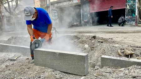 Bakının Məsud Əlizadə küçəsi təmir edilir