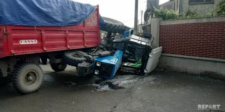 Kürdəmirdə traktor aşıb, sürücü xəsarət alıb - FOTO - VİDEO - YENİLƏNİB