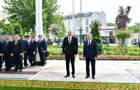 Ilham Aliyev, Shavkat Mirziyoyev attend opening of Heydar Aliyev Square in Tashkent