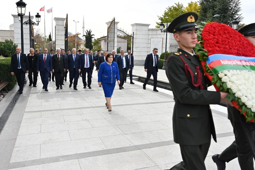 Milli Majlis Speaker Sahiba Gafarova visits Grand Leader Heydar Aliyev Statute in Ankara