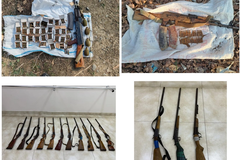 Ağcabədidə 4 qumbara, 2 Kalaşnikov avtomatı tapılıb
