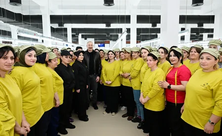 President Ilham Aliyev inspected operations of Khankandi garment factory