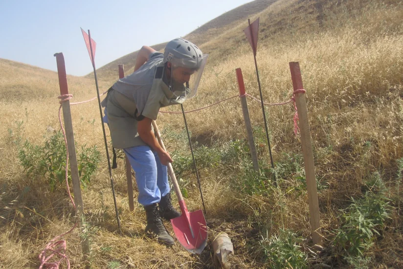ANAMA: ​Tərtərdə 1 ədəd top mərmisi və Qrad raketinin mühərrik hissəsi aşkar olunub
