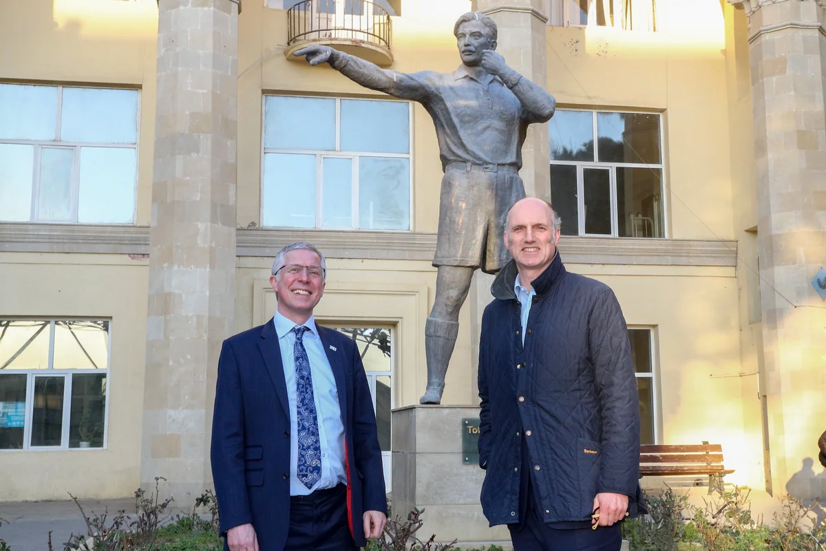 British minister and ambassador visit Tofiq Bahramov's statue 
