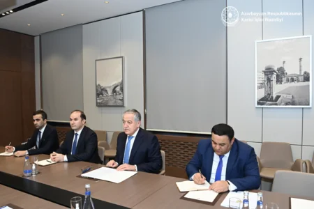 Ceyhun Bayramov tacikistanlı həmkarı ilə regional məsələləri müzakirə edib