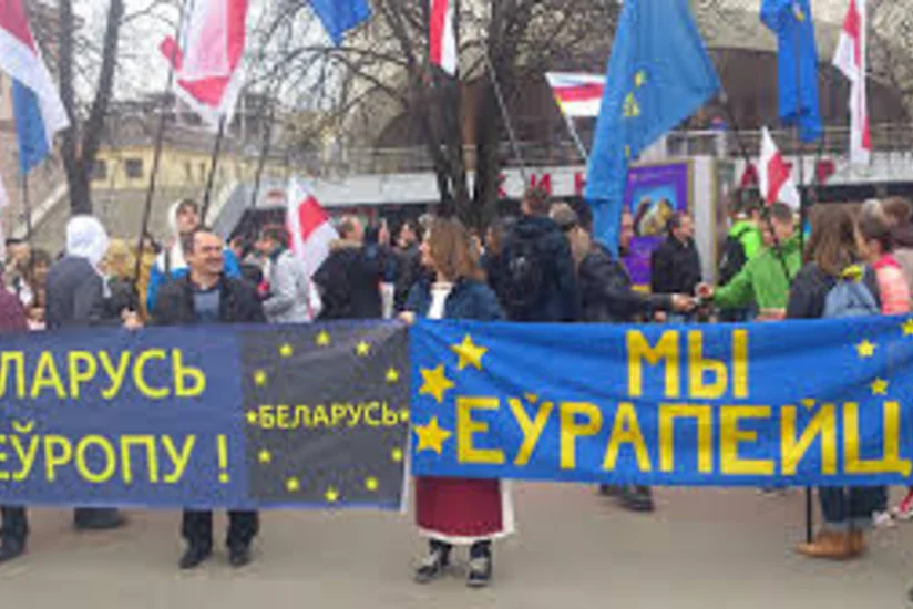 Belarus müxalifəti Rusiya hərbi bazasının əleyhinə aksiya keçirib