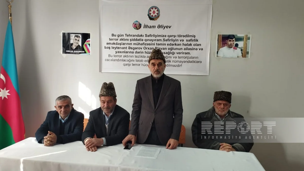 Azərbaycanda bir qrup din xadimi İrandakı səfirliyimizdə törədilmiş terror aktı ilə bağlı etiraz bəyanatı qəbul ediblər