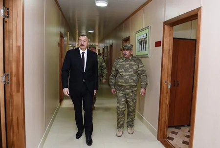 Commander-in-Chief Ilham Aliyev views military unit in Tartar district