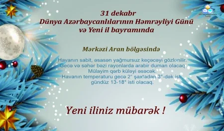 Bayram gününün hava proqnozu açıqlanıb