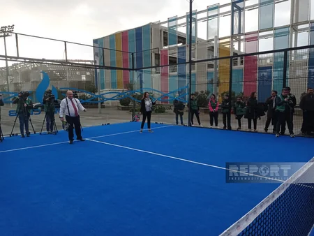 Su İdman Sarayında padel tennis kortunun açılışı olub