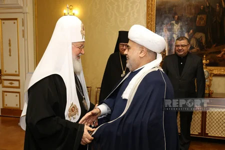 Allahşükür Paşazadə Moskvanın və bütün Rusiyanın Patriarxı ilə görüşüb