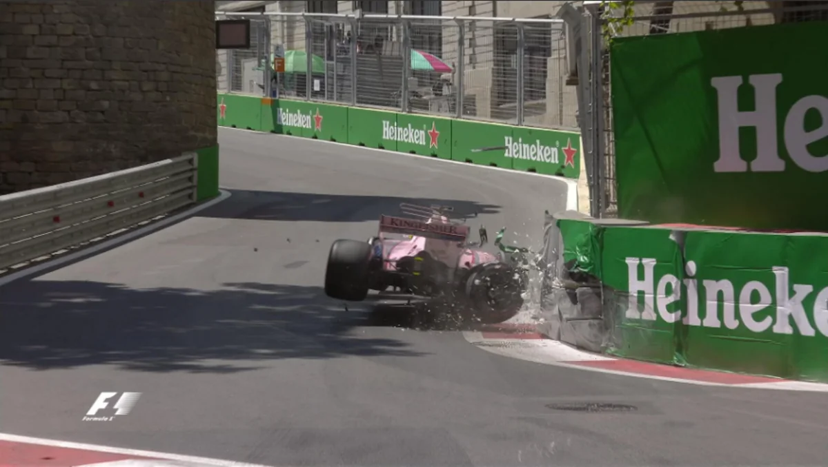 Accident occurred at first race of Formula 1 Grand Prix Azerbaijan - VIDEO