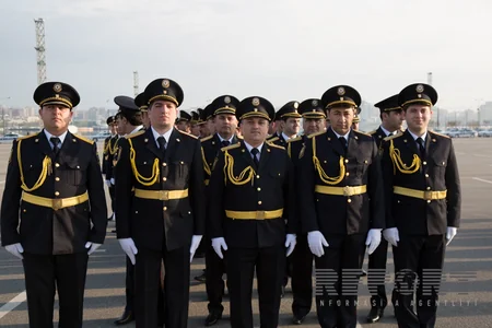 BŞBPİ-nin rəisi Mirqafar Seyidov yol polislərininin sıra baxışını keçirib - FOTO