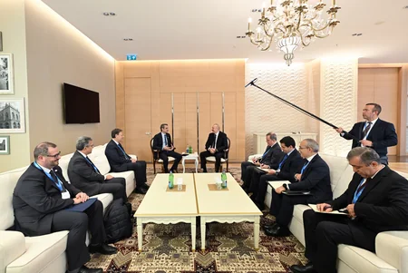 Prezident İlham Əliyev Yunanıstanın Baş naziri ilə görüşüb - YENİLƏNİB