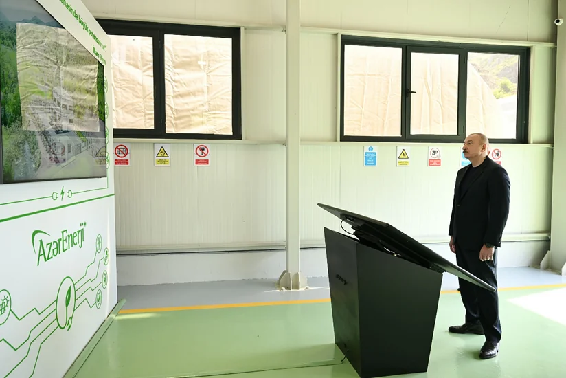 Prezident İlham Əliyev Laçında “Aşağı Malıbəyli” və “Mirik” su elektrik stansiyalarının açılışında iştirak edib
