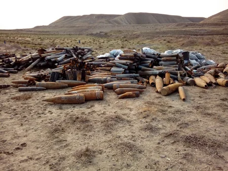 Giləzi qəsəbəsində 118 ədəd partlamamış hərbi sursat aşkar edilib