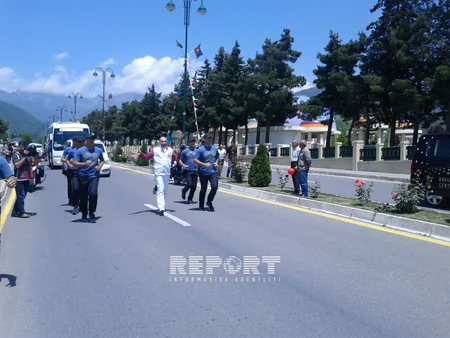 I Avropa Oyunlarının məşəli Oğuz rayonuna aparılıb - FOTO