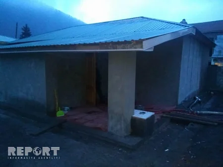 Qaxda saunada yanğın baş verib - VİDEO - YENİLƏNİB