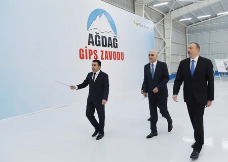 Prezident İlham Əliyev Yeni Ağdağ gips zavodunun açılışında iştirak edib