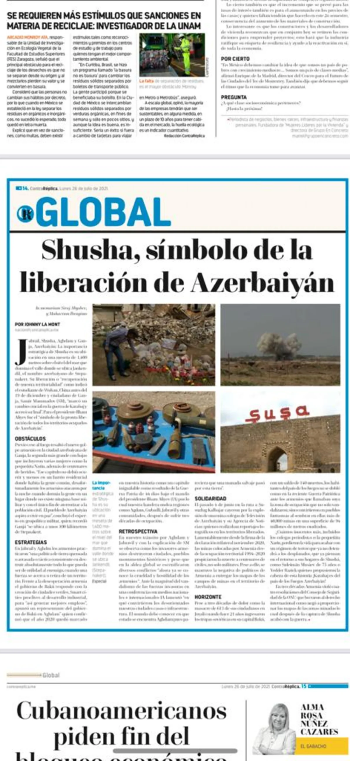 Mexican newspapers publish articles covering Karabakh impressions