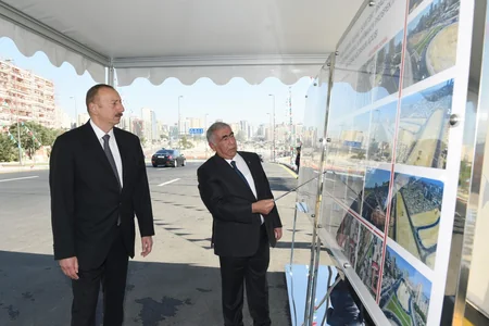 Prezident İlham Əliyev paytaxtın keçmiş “Sovetski” ərazisində yeni yolların açılışında iştirak edib - YENİLƏNİB