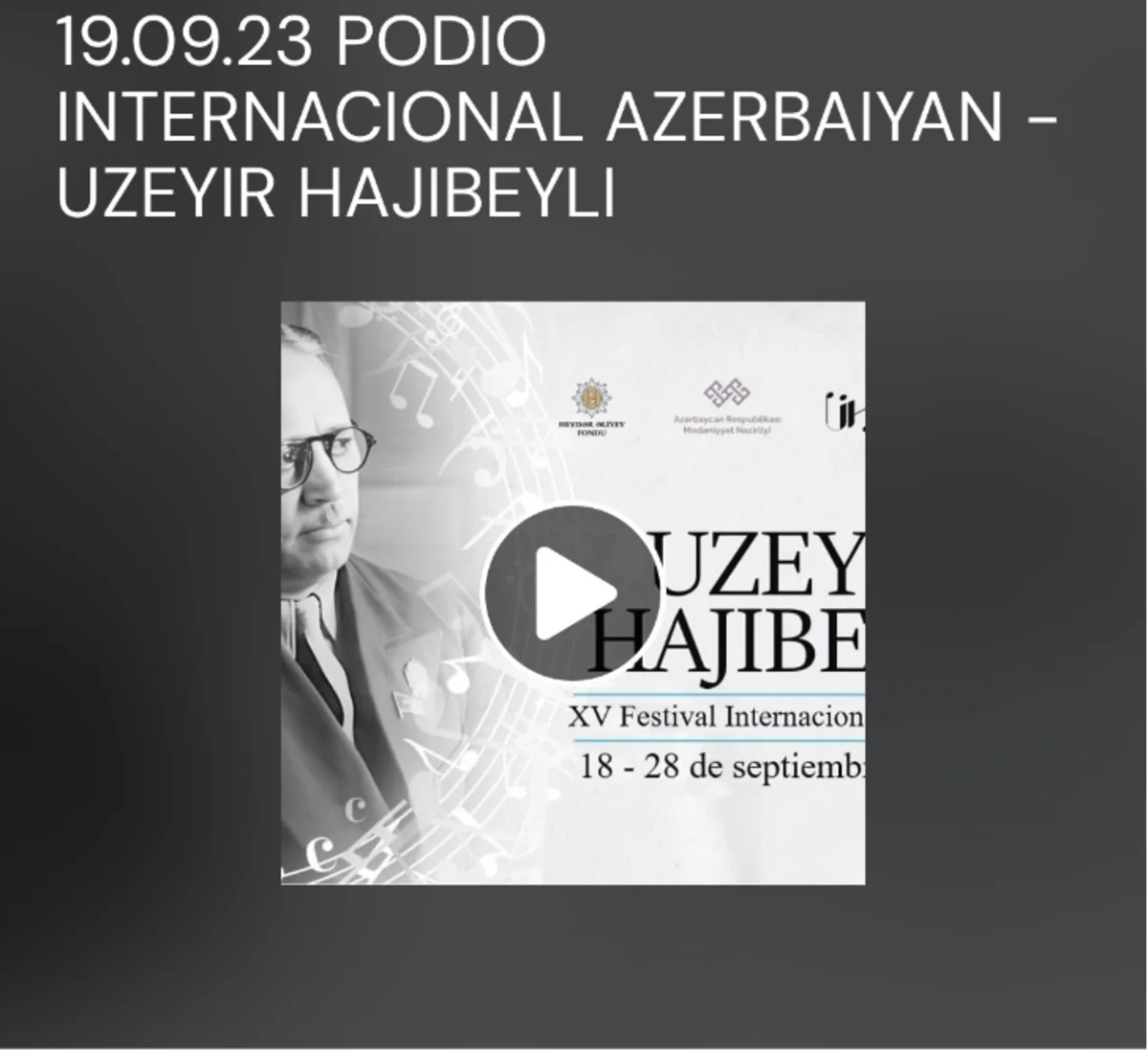 Perunun nüfuzlu kanalında Üzeyir Hacıbəylinin romansları, uvertüraları səsləndirilib