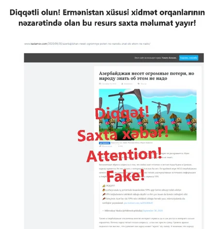 Ermənilərin yaydığı saxta məlumatların daha bir qismi ifşa edildi