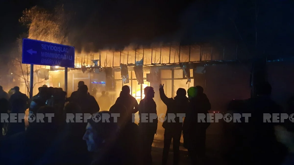 Qəbələdə bazarda yanğın söndürülüb