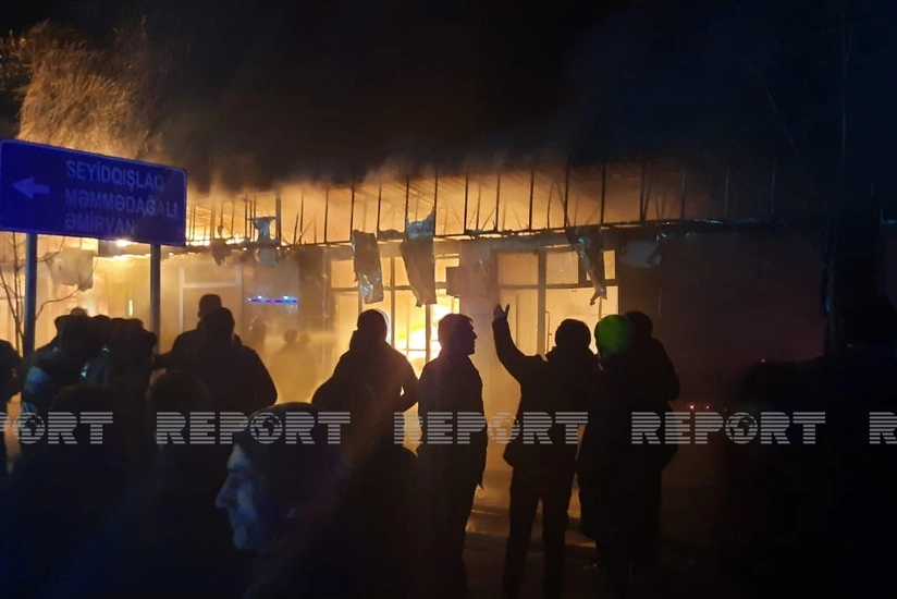 Qəbələdə bazarda yanğın söndürülüb