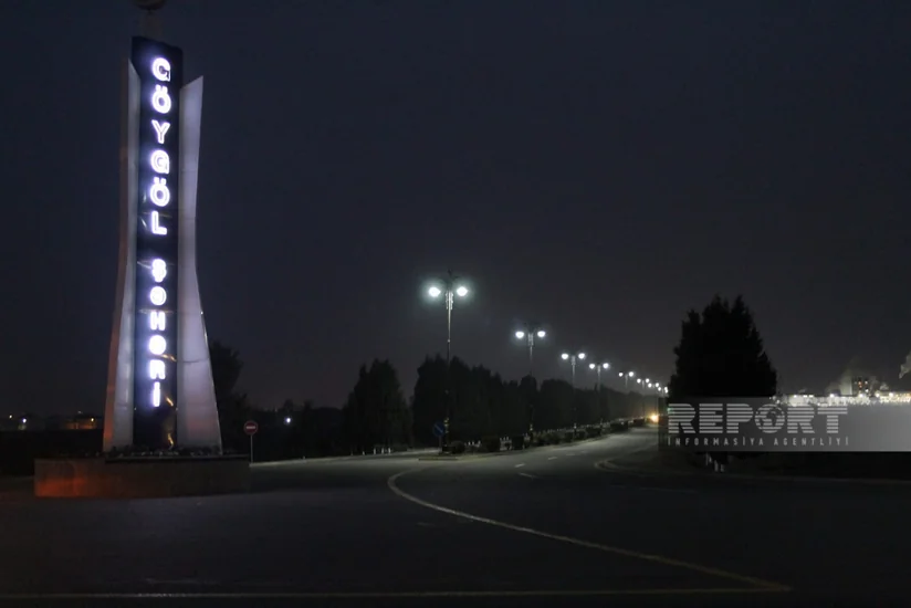 Göygöl şəhərinin küçələrinə yeni müasir lampalar quraşdırılıb