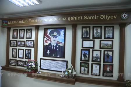 Yaralı halda döyüşü davam etdirmiş şəhidin büstünün açılışı olub