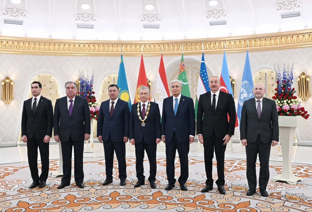 Ilham Aliyev attends Shavkat Mirziyoyev's award ceremony in Astana