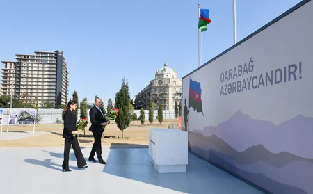 President Ilham Aliyev and First Lady Mehriban Aliyeva visit Victory Park under construction - UPDATED