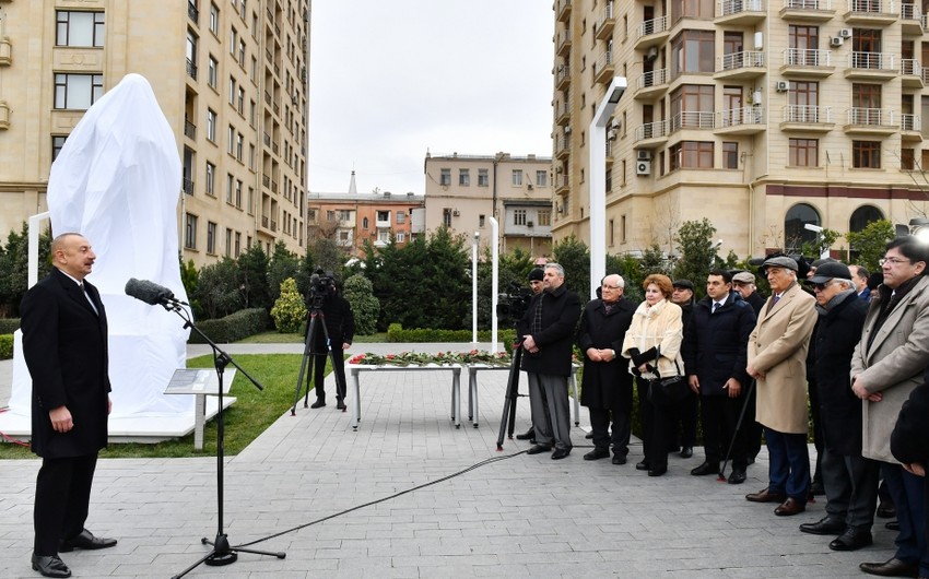President Ilham Aliyev attends unveiling ceremony of statue of prominent composer Tofig Guliyev in Baku