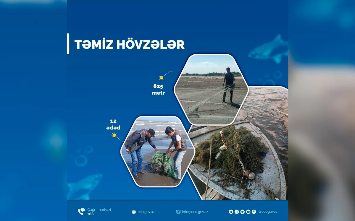 Yenikənd və Mingəçevir su anbarlarında qadağan edilmiş ov alətləri aşkarlanıb