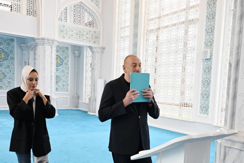 Prezident və birinci xanım Zəngilan məscidinin açılışında iştirak ediblər - YENİLƏNİB