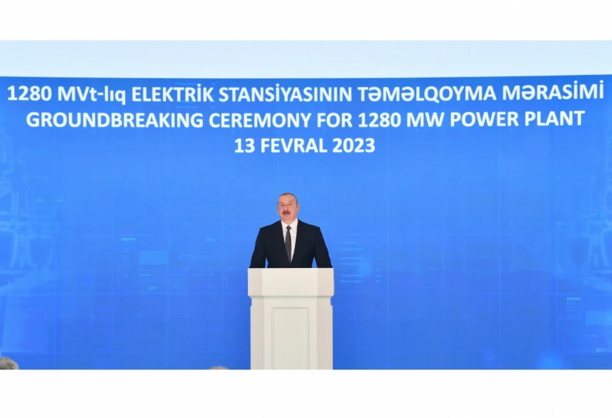 Groundbreaking ceremony held for 1,280-MW thermal power plant, largest in Azerbaijan's independence period - UPDATED