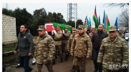 Azərbaycanın şəhid olan hərbi qulluqçusu dəfn edilib - FOTO