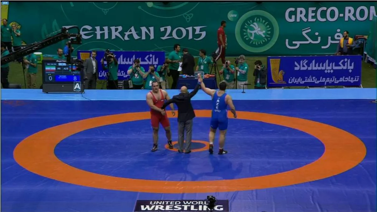 Azerbaijan's national team defeated Iranian wrestlers