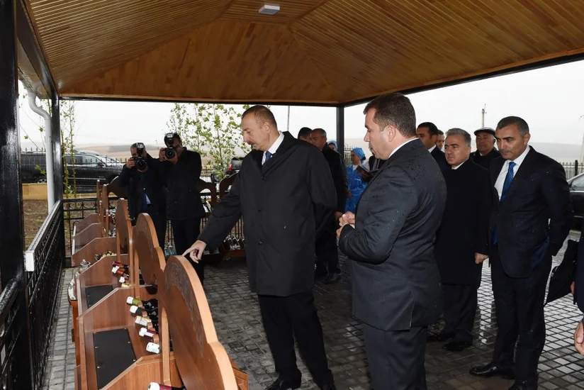 President Ilham Aliyev views Az-Granata vineyards in Shamakhi
